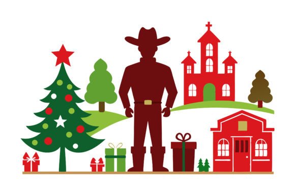 Christmas Funny Cowboy Silhouette: A Lighthearted Embroidery Design for Holiday Projects