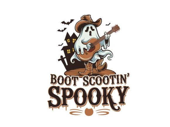 Halloween Cowboy Ghost with Guitar: A Bold and Unique Embroidery Design