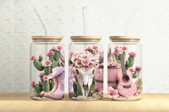 Pink Western 16oz Glass Can Wrap Review for Embroidery Projects