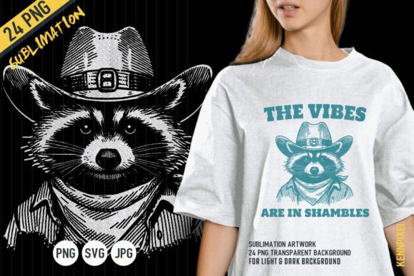 The Vibes Are in Shambles Raccoon Cowboy