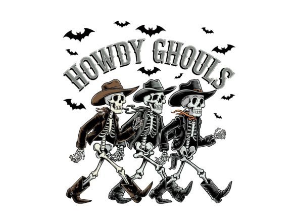 Three Cowboy Skeletons Walking Halloween Embroidery Design Review