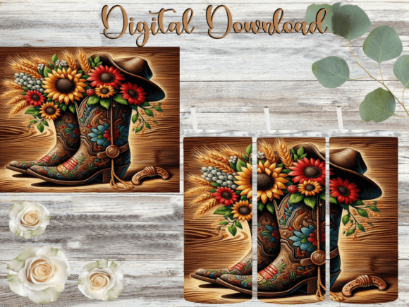 Western Cowboy Boots Tumbler Design Review